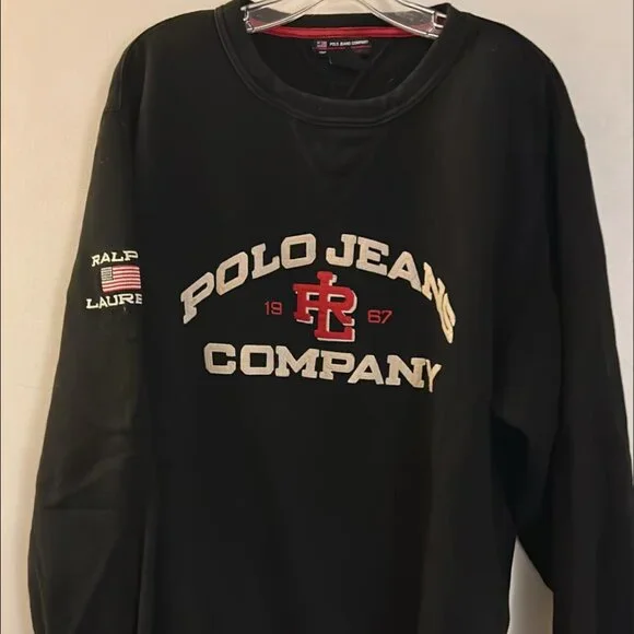 VTG Ralph Lauren Polo Jeans Co Men’s Spell Out Crewneck Sweatshirt - Picture 1 of 2